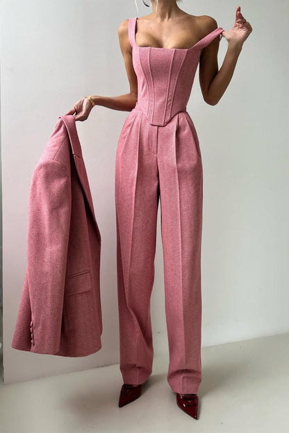 Kayla | Women's Herringbone Three Piece Suit Set