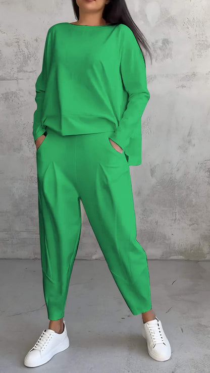 Carol | Women's 2 Piece Lounge Set Long Sleeve Top and Pants
