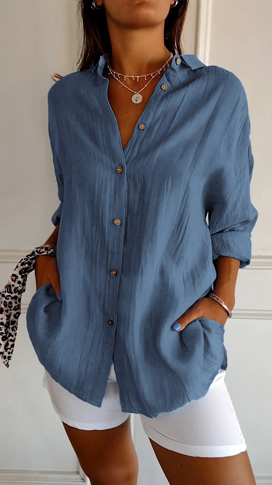 Sarah | Women's Relaxed Button-Down Shirt Oversized Long Sleeve