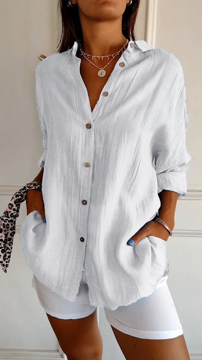 Sarah | Women's Relaxed Button-Down Shirt Oversized Long Sleeve