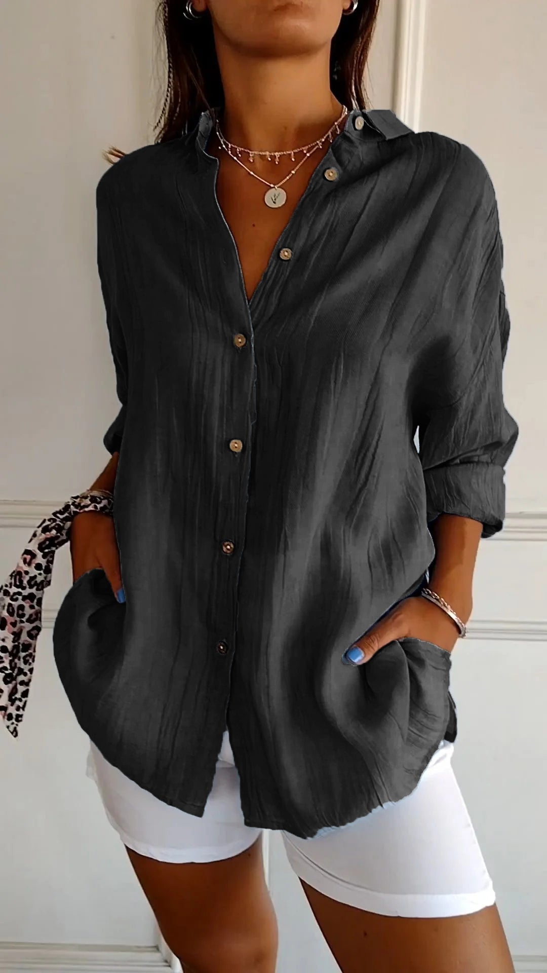 Sarah | Women's Relaxed Button-Down Shirt Oversized Long Sleeve