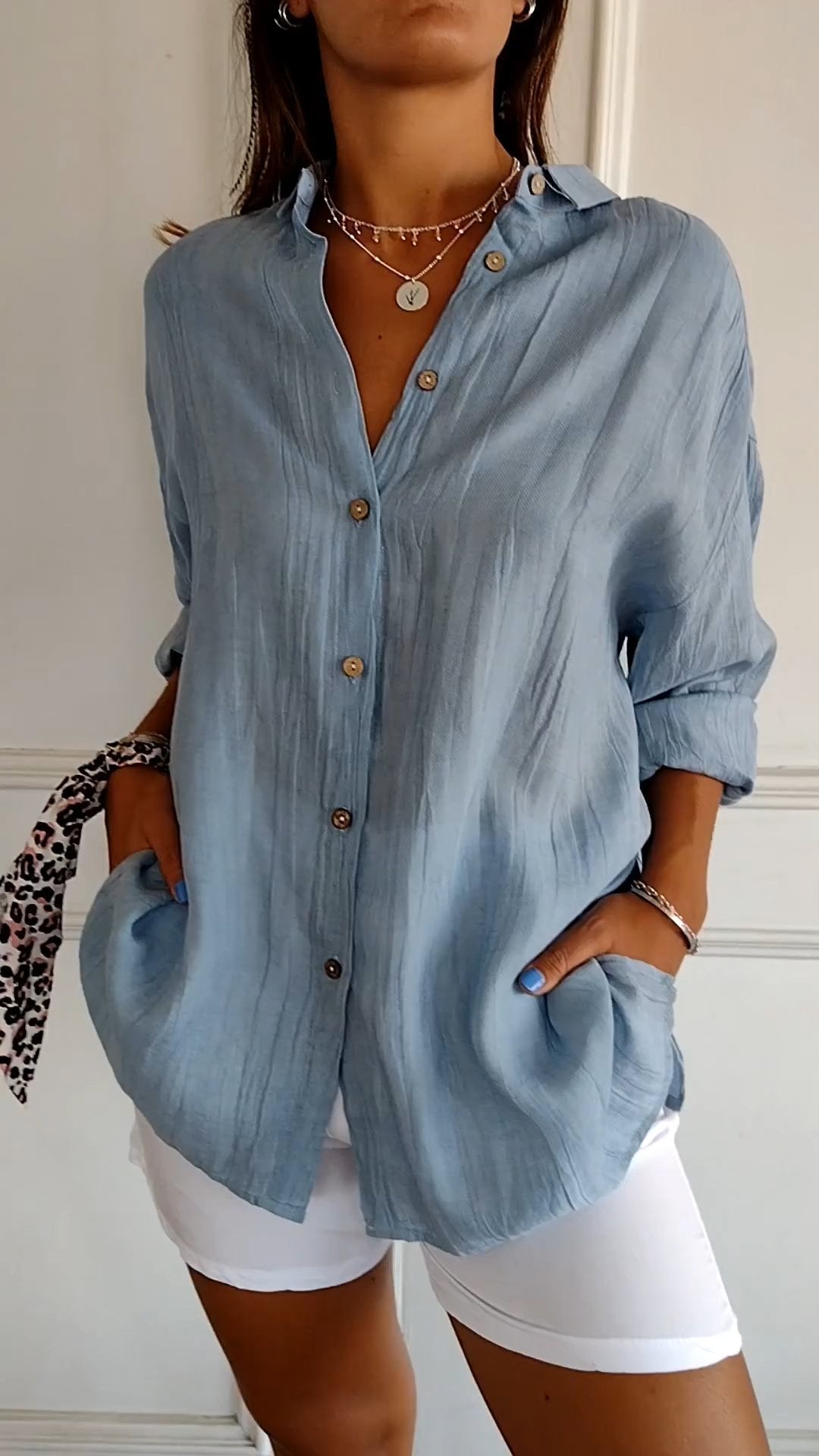 Sarah | Women's Relaxed Button-Down Shirt Oversized Long Sleeve