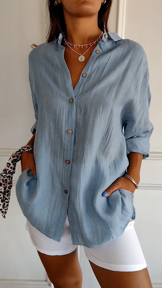 Sarah | Women's Relaxed Button-Down Shirt Oversized Long Sleeve