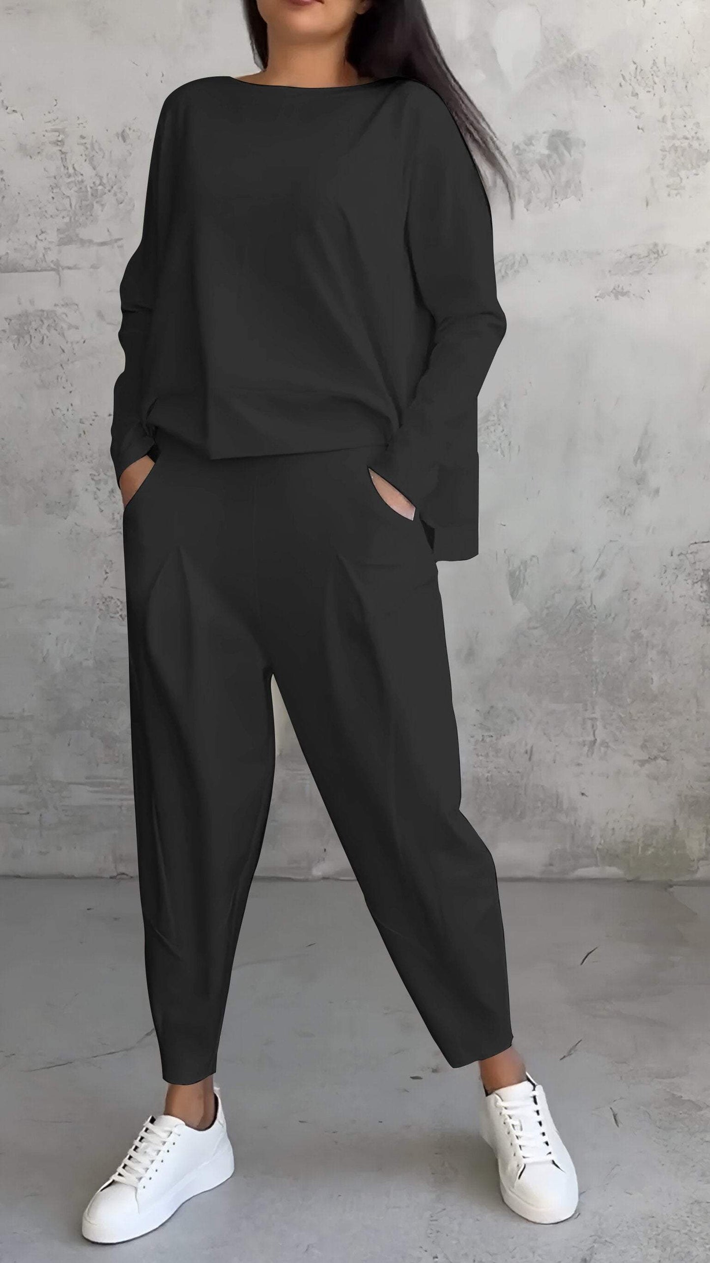 Carol | Women's 2 Piece Lounge Set Long Sleeve Top and Pants