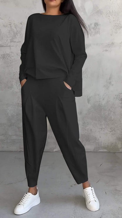 Carol | Women's 2 Piece Lounge Set Long Sleeve Top and Pants