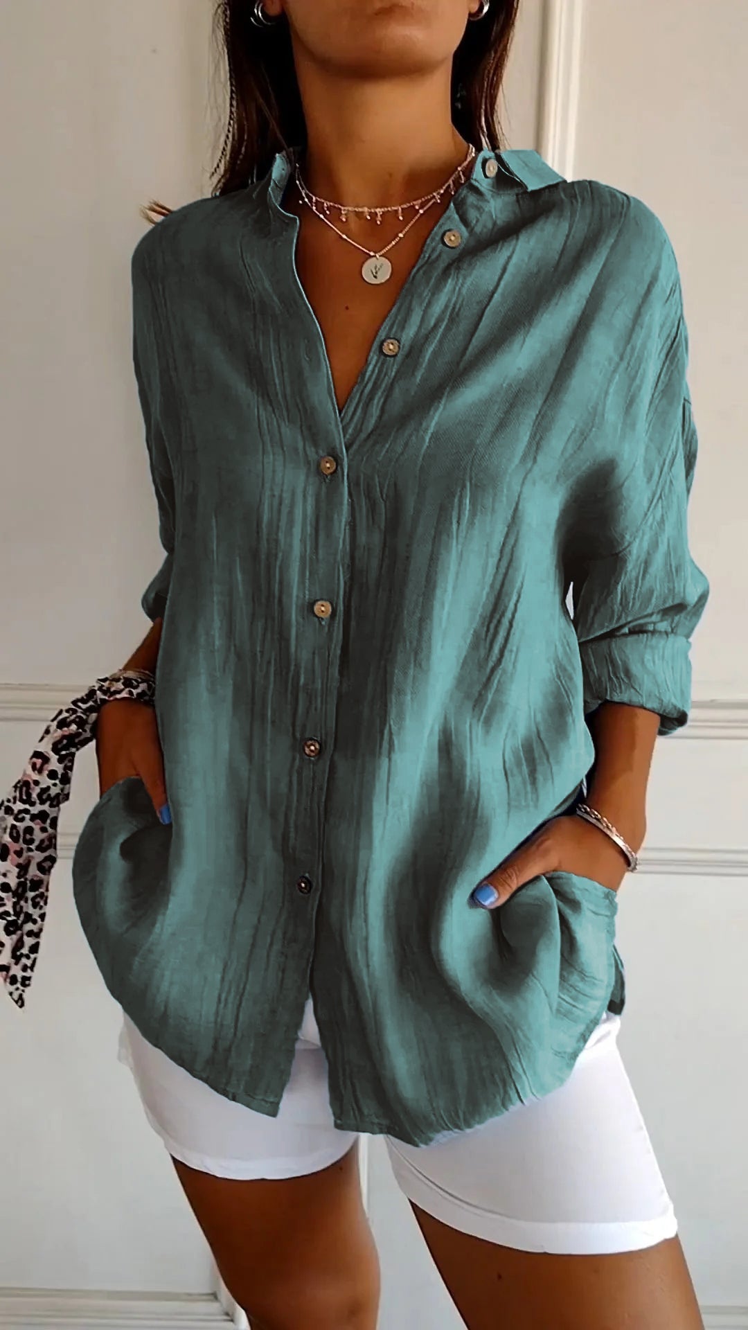 Sarah | Women's Relaxed Button-Down Shirt Oversized Long Sleeve