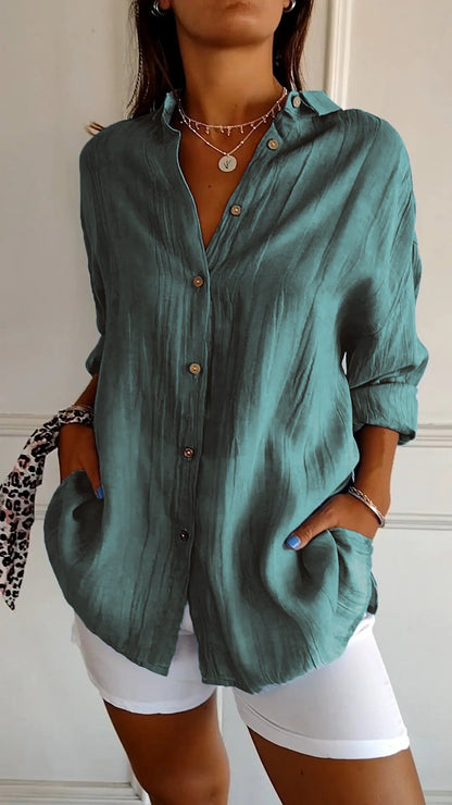 Sarah | Women's Relaxed Button-Down Shirt Oversized Long Sleeve