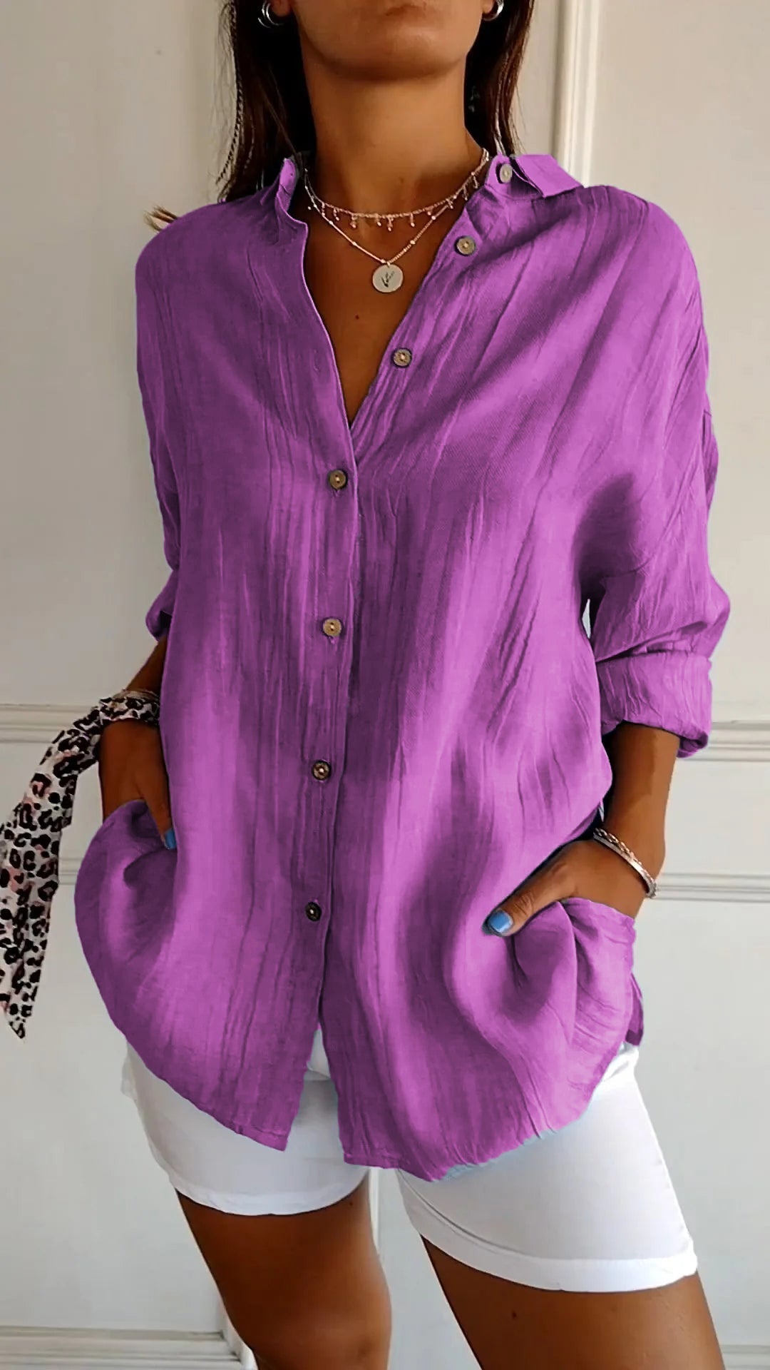 Sarah | Women's Relaxed Button-Down Shirt Oversized Long Sleeve