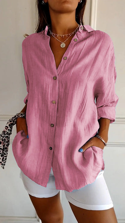 Sarah | Women's Relaxed Button-Down Shirt Oversized Long Sleeve