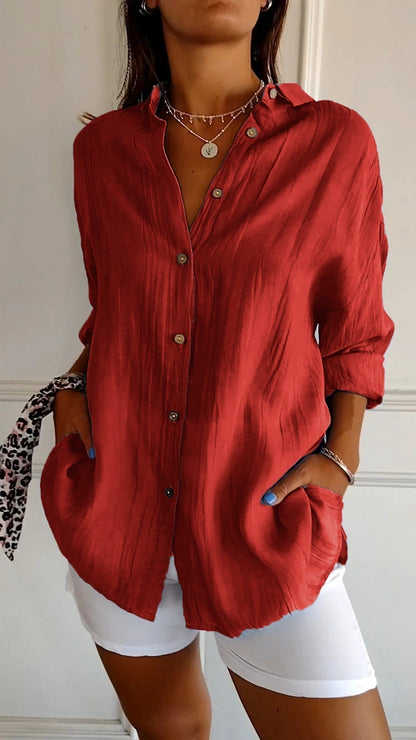 Sarah | Women's Relaxed Button-Down Shirt Oversized Long Sleeve