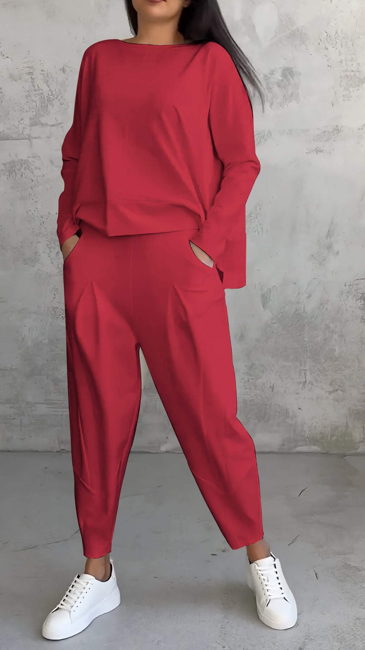 Carol | Women's 2 Piece Lounge Set Long Sleeve Top and Pants