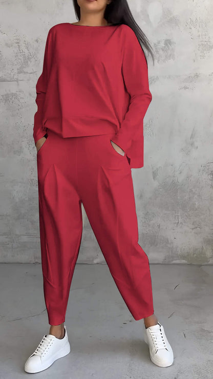 Carol | Women's 2 Piece Lounge Set Long Sleeve Top and Pants
