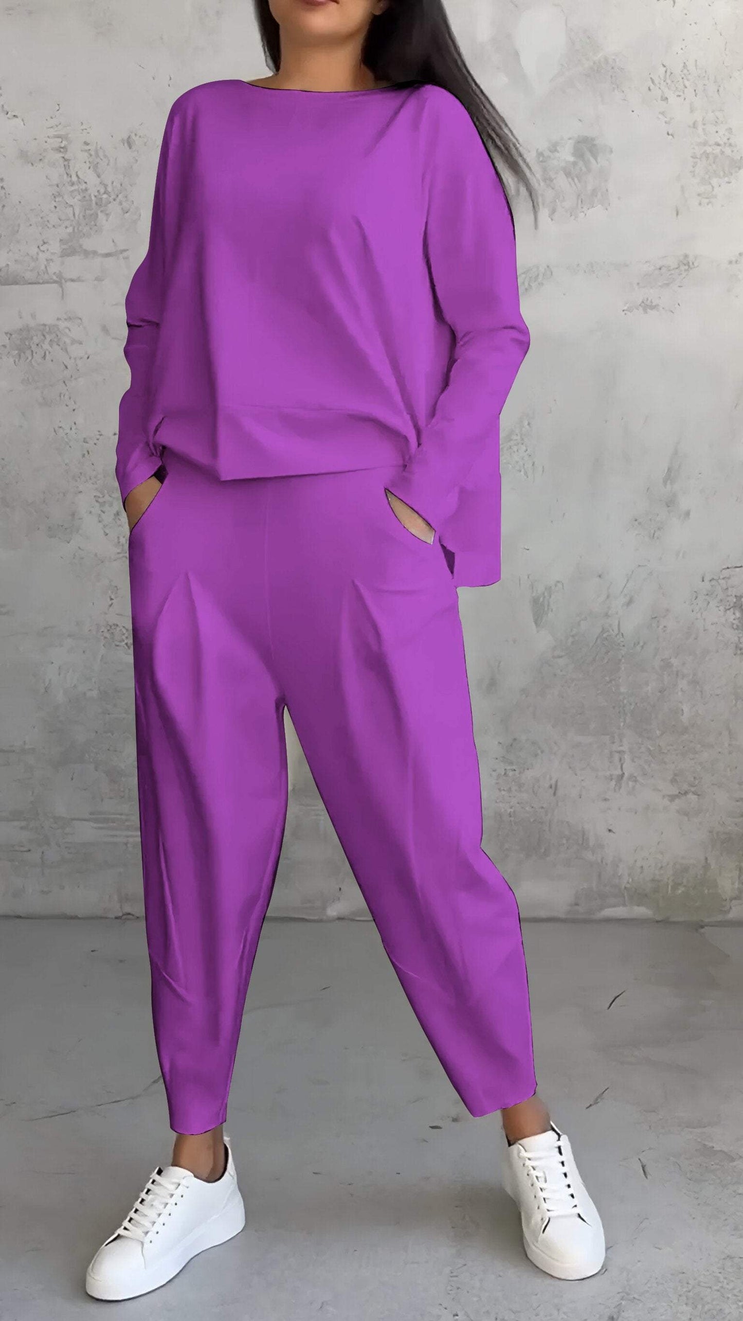 Carol | Women's 2 Piece Lounge Set Long Sleeve Top and Pants