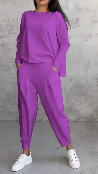 Carol | Women's 2 Piece Lounge Set Long Sleeve Top and Pants
