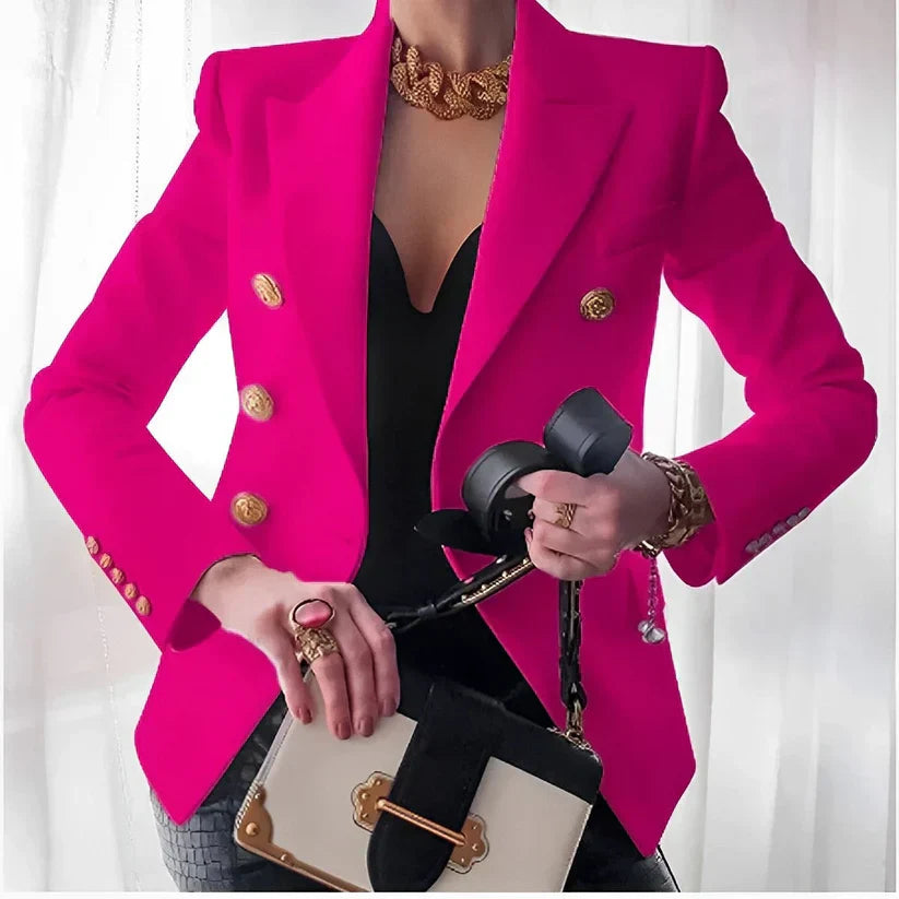 Rhonda | Women's Timeless Double-Breasted Blazer with Gold Buttons
