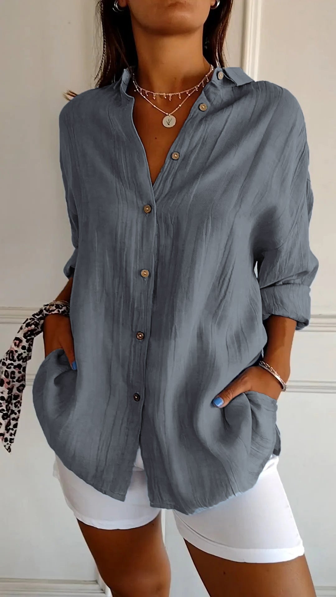 Sarah | Women's Relaxed Button-Down Shirt Oversized Long Sleeve
