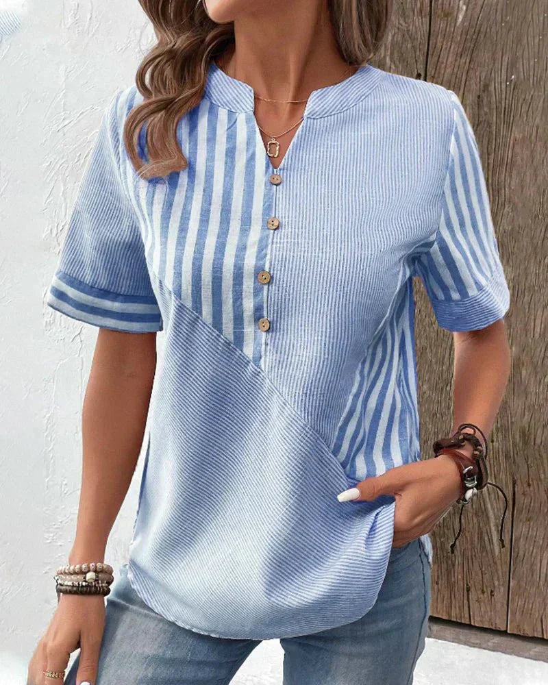 Rhonda | Plush Striped Blouse