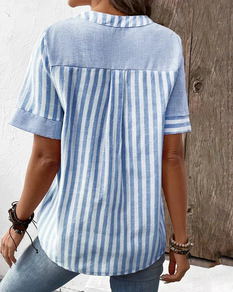 Rhonda | Plush Striped Blouse