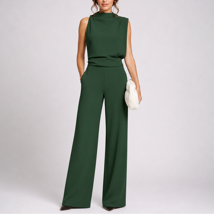 Larkin | Women's Sleeveless High Neck Wide Leg Jumpsuit