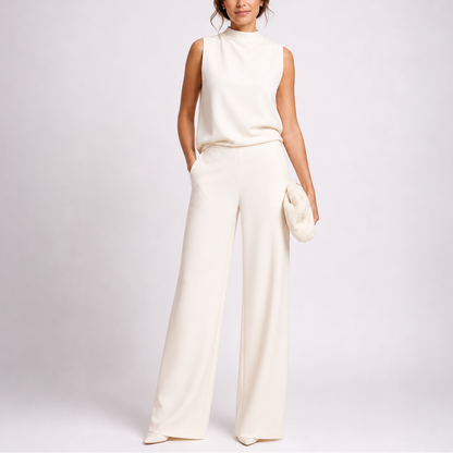 Larkin | Women's Sleeveless High Neck Wide Leg Jumpsuit