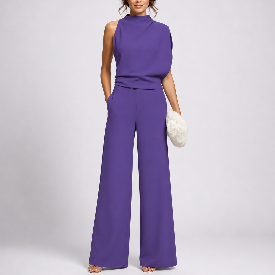 Larkin | Women's Sleeveless High Neck Wide Leg Jumpsuit