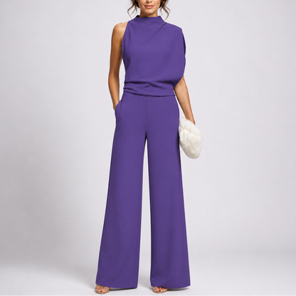 Larkin | Women's Sleeveless High Neck Wide Leg Jumpsuit