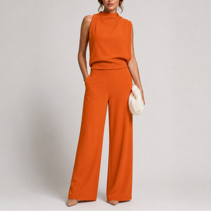 Larkin | Women's Sleeveless High Neck Wide Leg Jumpsuit