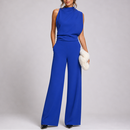 Larkin | Women's Sleeveless High Neck Wide Leg Jumpsuit