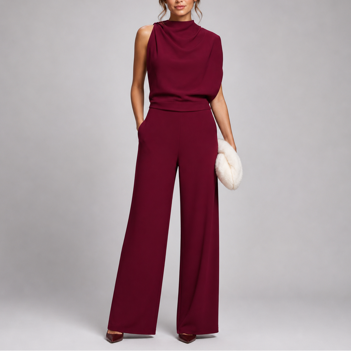 Larkin | Women's Sleeveless High Neck Wide Leg Jumpsuit