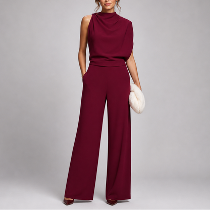 Larkin | Women's Sleeveless High Neck Wide Leg Jumpsuit