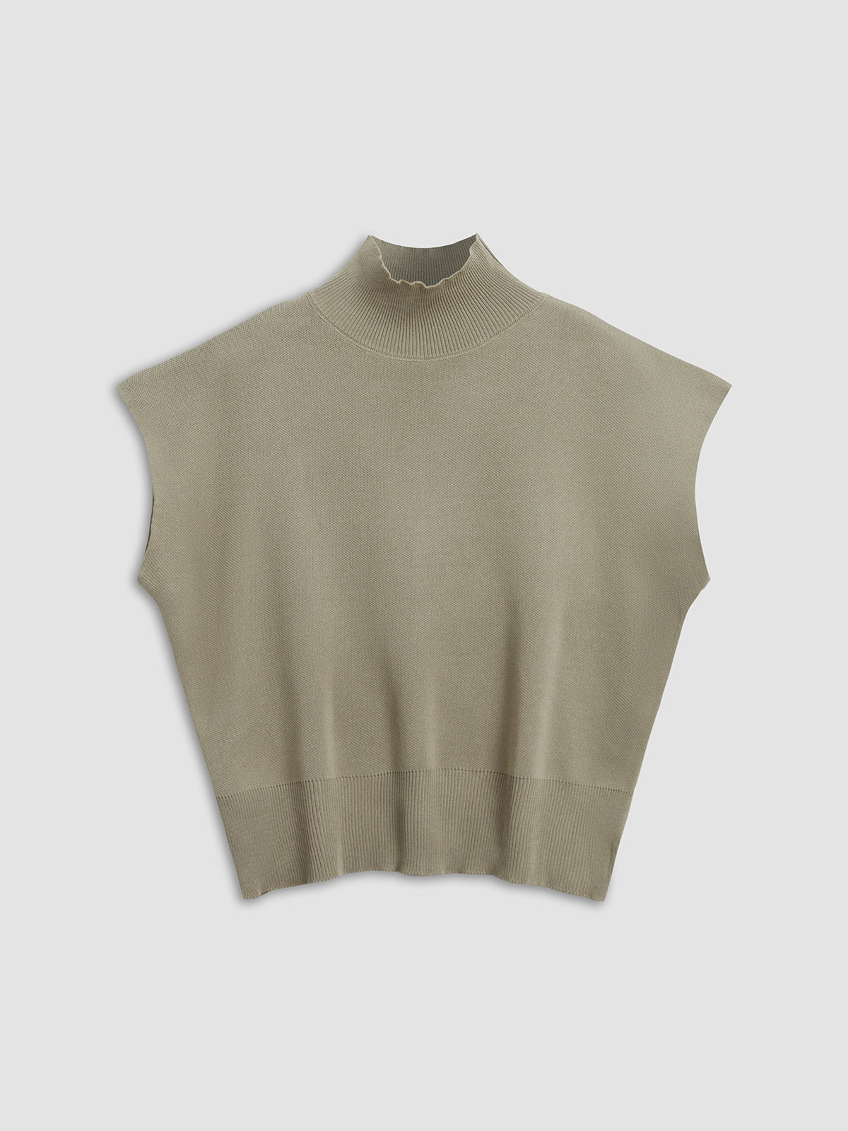 Ivy | Women's Mock Neck Sleeveless Top Padded Shoulder Vest