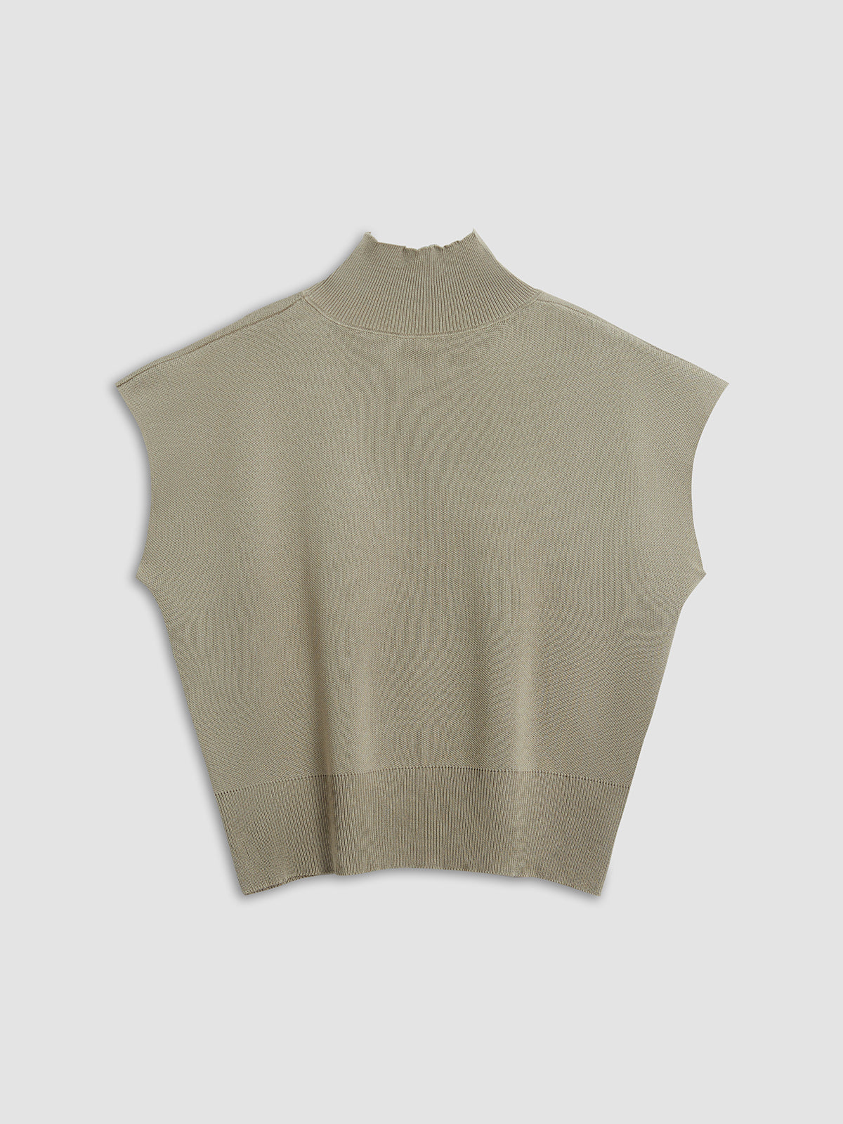 Ivy | Women's Mock Neck Sleeveless Top Padded Shoulder Vest