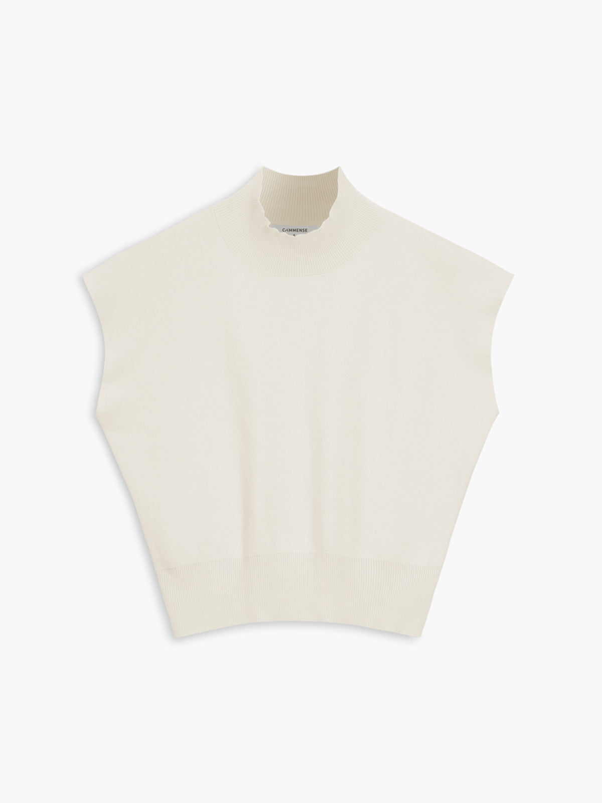 Ivy | Women's Mock Neck Sleeveless Top Padded Shoulder Vest