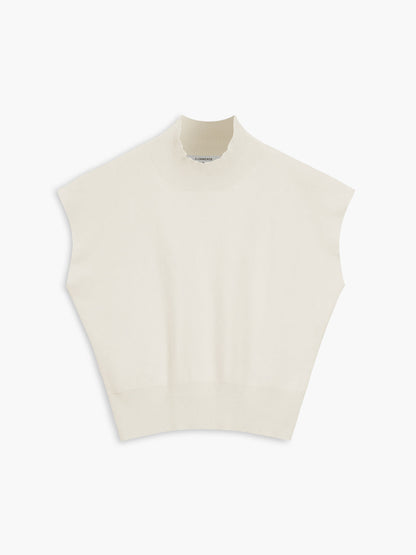 Ivy | Women's Mock Neck Sleeveless Top Padded Shoulder Vest