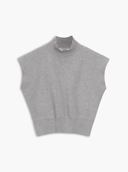 Ivy | Women's Mock Neck Sleeveless Top Padded Shoulder Vest