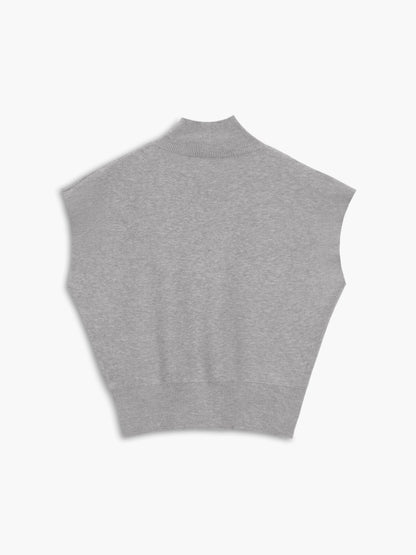 Ivy | Women's Mock Neck Sleeveless Top Padded Shoulder Vest