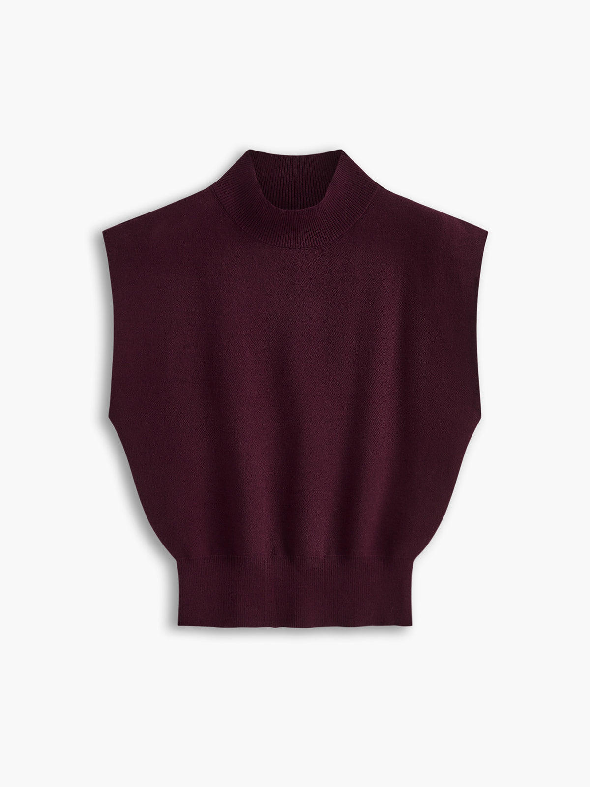 Ivy | Women's Mock Neck Sleeveless Top Padded Shoulder Vest