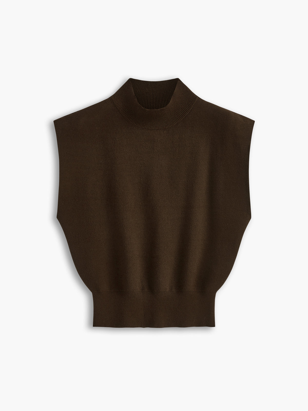 Ivy | Women's Mock Neck Sleeveless Top Padded Shoulder Vest