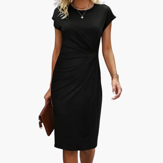 Faith | Women's Round Neck Short-Sleeved Mid-Length Dress