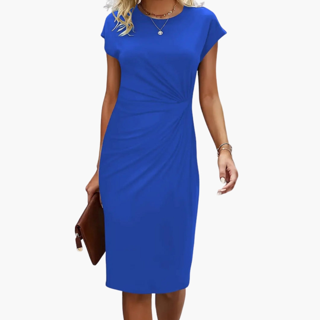 Faith | Women's Round Neck Short-Sleeved Mid-Length Dress