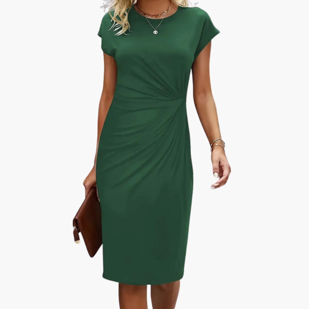 Faith | Women's Round Neck Short-Sleeved Mid-Length Dress