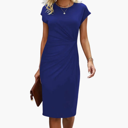 Faith | Women's Round Neck Short-Sleeved Mid-Length Dress