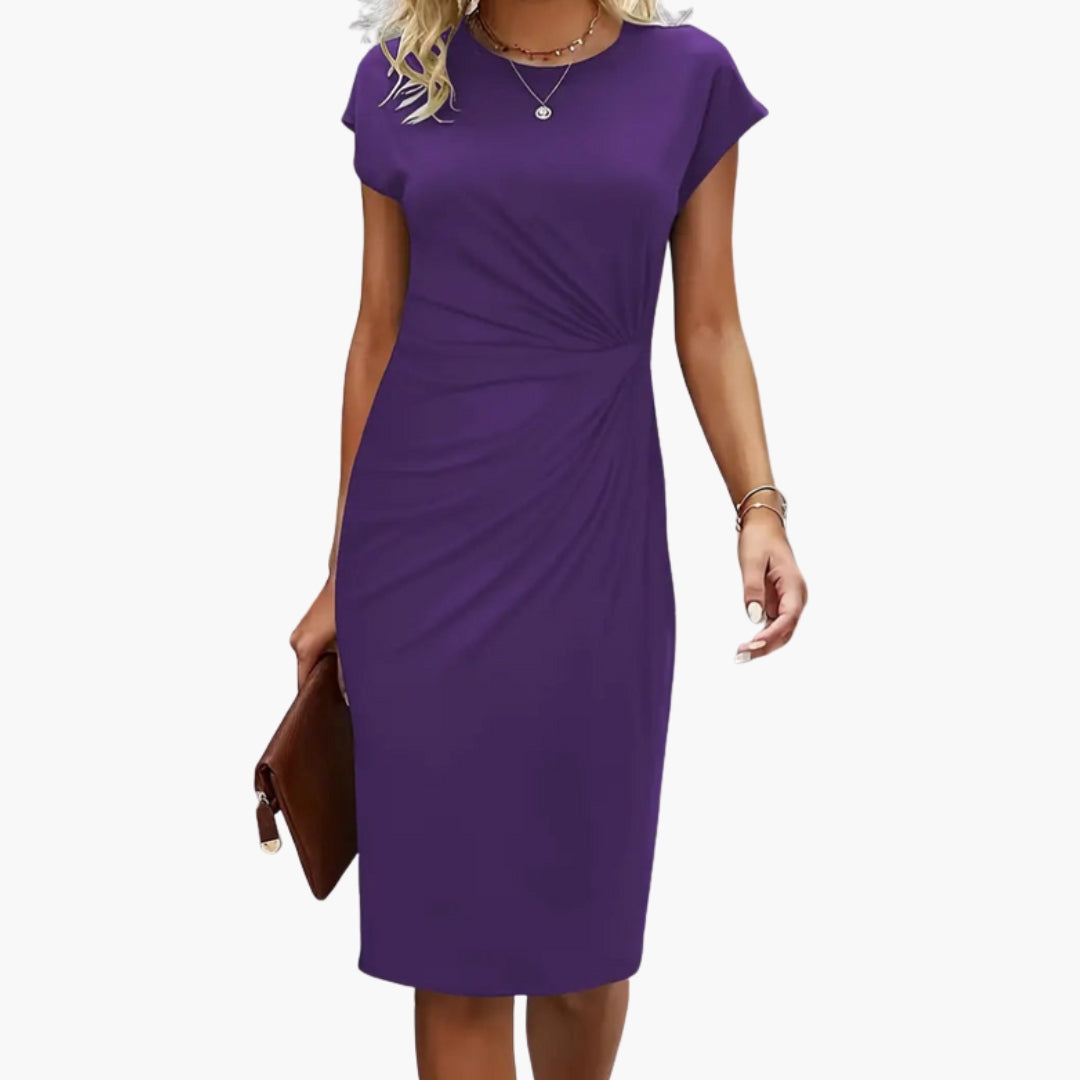 Faith | Women's Round Neck Short-Sleeved Mid-Length Dress