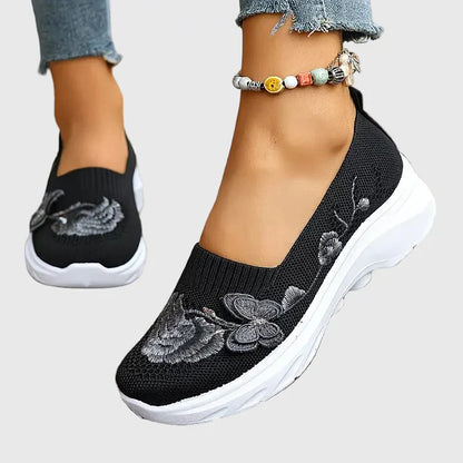 Whitney | Women's Butterfly Embroidered Slip On Sneakers