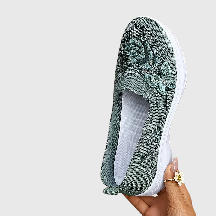Whitney | Women's Butterfly Embroidered Slip On Sneakers