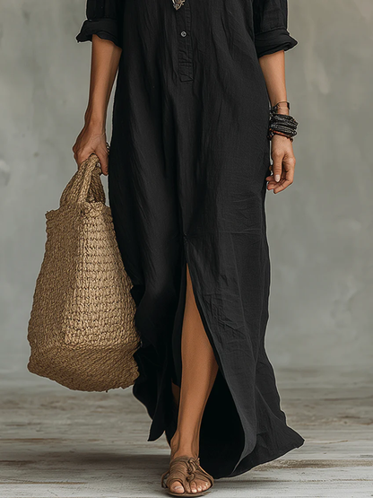Karen | Women's Button Front Full Sleeve Maxi Button-Up Dress