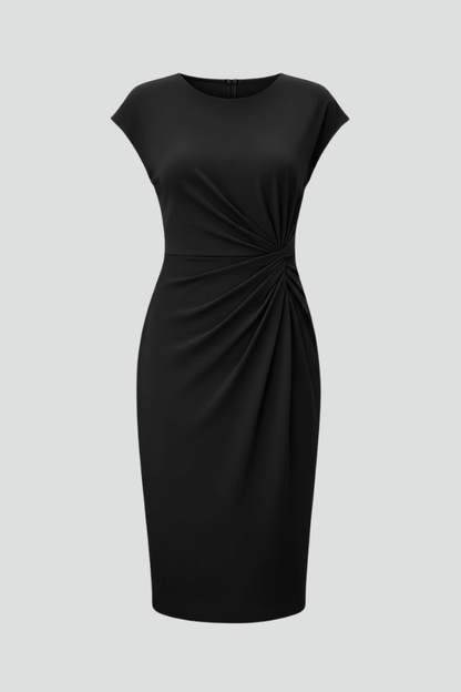 Hannah | Women's Round Neck Ruched Waist Dress