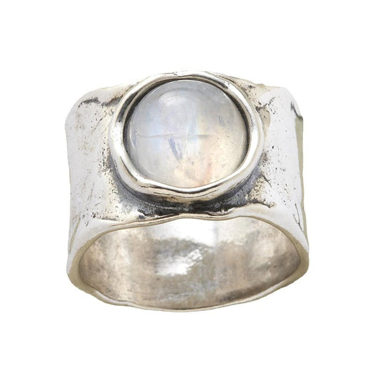 Ruby | Silver Moonstone Ring