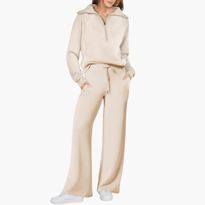 Carla | Women's Zip Up Hoodie Wide Leg Lounge Set