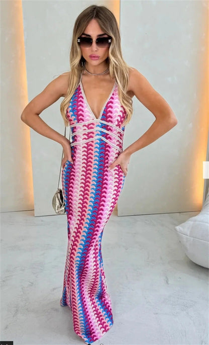 Hazel | Women's Wedding Guest Crochet Draped Dress for Beach Wedding